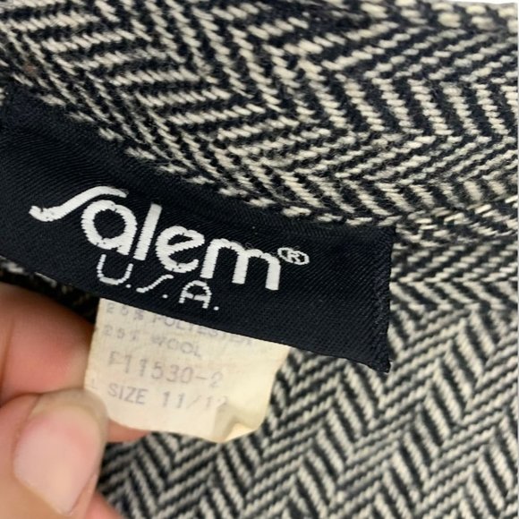 Vintage 90's Salem Micro Fishbone Wool Blend Pants Size 11 / 12 - Picture 3 of 11